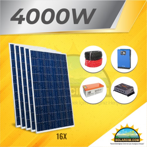 Solar Paket 4 KW - Ortalama Bir Kullanım İle Bütün Evin İhtiyacını Karşılar